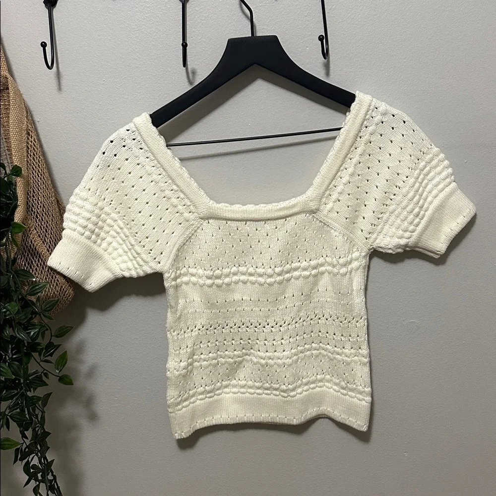 Faherty Pointelle Short Sleeve Sweater - Picture 4 of 4